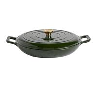 Argon Tableware 2.3L Peu Profond Cocotte en Fonte avec Couvercle Auto-Arrosant - Vert - 1x Plaque à Induction Cuisson du Pain Portion Grillage Ragoût Marmite Ustensiles de Cuisine Poêle
