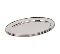 Argon Tableware 3X 50cm x 35cm Plateaux de Service Ovales en Acier Inoxydable - Grand Fête Dîner Collation Buffet Nourriture Sandwich Afficher Plateau Assiettes Plats