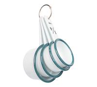 Argon Tableware 4pc Vert Blanc Ensemble de Tasses à Mesurer en émail - Métal Cuisine Pâtisserie Cuisson Nourriture Pimenter Cuillère à Café Mesure Scoop Cuillères