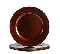 Argon Tableware 6 pièce métallique Chargeur microplaques - Fini métallique - 33cm - Rouge foncé