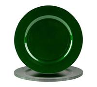 Argon Tableware 6 pièce métallique Chargeur microplaques - Fini métallique - 33cm - Vert