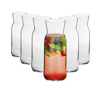 Argon Tableware 6 pièces Brocca Verre d'eau Carafe Set - Carafe Cruche pour l'eau, vin, thé glacé - 700ml