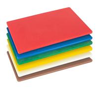 Argon Tableware 6pc Code Couleur Plastique Planche à Découper Set - Épais Coloré Cuisine Restauration Viande Pain Nourriture Coupe Tapis de Cuisine