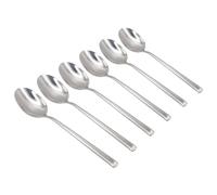 Argon Tableware 6X 21cm Tondo Cuillères à Dessert en Acier Inoxydable - Lave-Vaisselle Métal Cuisine Dîner Soupe Portion Coutellerie Tableau Cuillères à Soupe Ensemble