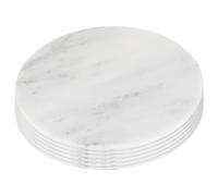 Argon Tableware 6X Blanc 30cm Sets de Tableau Ronds en Marbre - Grand Antidérapant Résistant à la Chaleur Cuisine Table à Manger Dîner Ensemble de Sets de Table