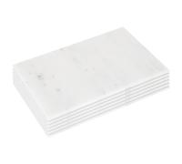 Argon Tableware 6X Blanc 30cm x 20cm Sets de Tableau Rectangulaires en Marbre - Grand Antidérapant Résistant à la Chaleur Cuisine Table à Manger Dîner Ensemble de Sets de Table