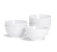 Argon Tableware 6x Bols à Snack en Porcelaine Blanche de 12,8 cm pour Riz, Dessert - Petit Service de Céréales pour Soupe de Fruits et Glace - Passe au Lave-Vaisselle et au Micro-Ondes