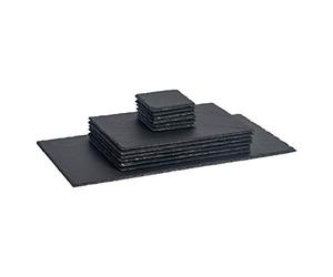 Argon Tableware Argon Tarnieware 13 pièces Ensemble de placons d'ardoise Rectangle - Résistant à la Chaleur Tapis de Table étanche Tapis de Salle à Manger - -