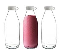 Argon Tableware Bouteilles en Verre TALLO - Grand réfrigérateur de Rangement Carafe Carafe pour l'eau, jus - 1 Litre - Paquet de 3