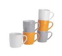 Argon Tableware Couleur café Tasses - Moderne Porcelaine Cappuccino Coupes Thé - 350ml - Scandi 2 - Lot de 6