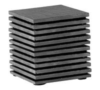 Argon Tableware Linea Carré Dessous en Ardoise - 10cm - 12x Naturel Noir Pierre Maison Cuisine Boire Café Tasse Verre Titulaire Tableau Tapis Sets de Table