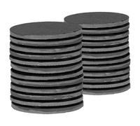 Argon Tableware Linea Rond Dessous en Ardoise - 10cm - 24x Naturel Noir Pierre Maison Cuisine Boire Café Tasse Verre Titulaire Tableau Tapis Sets de Table