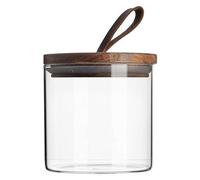 Argon Tableware Pot en Verre avec Couvercle en Bois Conteneur - Rond Style scandinave Airtight Canister - 550ml