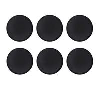 Argon Tableware Round Non-Slip Plateaux de Service - texturè en Caoutchouc Kitchen Bar Sert des Boissons Platter - 35cm - Noir - Paquet de 6