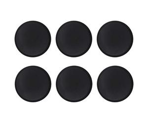 Argon Tableware Round Non-Slip Plateaux de Service - texturè en Caoutchouc Kitchen Bar Sert des Boissons Platter - 35cm - Noir - Paquet de 6