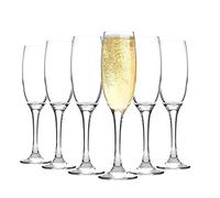 Argon Tableware Service de Verres Classic pour Champagne, Lot de 6 Flûtes de 220 ml pour Prosecco et Vins Moussants - Verrerie Élégante et Haute pour Célébrations, Mariages, Fêtes et Bars
