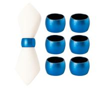 Argon Tableware Serviette Unique - Décoration de Table en Tissu Porte - Fini métallique - 4,5 cm - Bleu