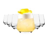 Argon Tableware Tallo Glassware Set of 6 Tumbler Glasses - 345 ml Transparent Glasses for Water, Whiskey, Cocktails, Juice, Beer, and Non-Alcoholic Beverages - Durable Straight-Walled Glassware