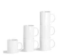 Argon Tableware Tasses Blanches Droites pour Le thé/Le café - 285 ML (10 oz) - Boîte de 6