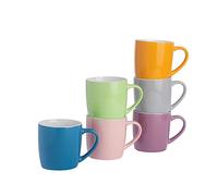 Argon Tableware Thé Tasse à café - 6pc Contemporain de Couleur Tasses en céramique Set - 350ml - Champs d'été