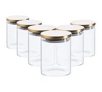 Argon Tableware Verre de Stockage Jars avec Couvercle métallique - Moderne Cuisine contemporaine de Stockage des Aliments Canister - Silicone Seal - 750ml - Or - Lot de 6