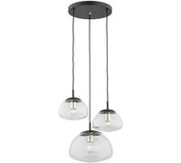 Argon Trini lampe suspendue 3x15 W noir-laiton-transparent 1492