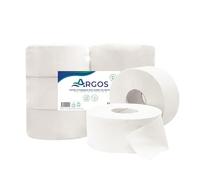 ARGOS - Papier toilette - Mini jumbo - Cellulose recyclée - Absorption optimale - Ecolabel - 180M - Farication française - 12 Rouleaux