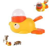 Argumub Duck Dog Treat Dispenser, Dog Food Dispenser Toy with Button, 2-in-1 Pet Interactive Slow Feeder for Small and Medium Dogs (Yellow)