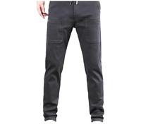 Argumub Pantalon multipantalon, haute élasticité, multi-poches, pantalon cargo durable, pantalon multi-pantalon, coupe ample pour homme, gris foncé, M