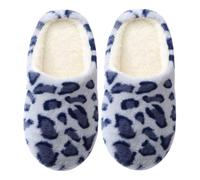 Argumub Pantoufles léopard femme/homme - Pantoufles d'intérieur douces et confortables (Gris, M, Adulte, Femme, 40, Numérique (intervalle), Système Taille Chaussures EU, 41, Moyen)