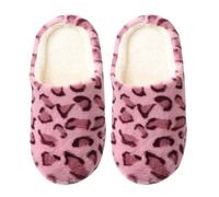 Argumub Pantoufles léopard femme/homme - Pantoufles d'intérieur douces et confortables (Rose, M, Adulte, Femme, 40, Numérique (intervalle), Système Taille Chaussures EU, 41, Moyen)