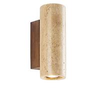 ARHAMS Applique murale en travertin jaune naturel Lampe murale de chevet de chambre à coucher de style japonais Allée intérieure couloir luminaires décoratifs salon mur de fond Applique