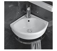 ARHAMS Vasque d'angle Suspendu Vasque à Poser, Lavabo Salle de Bain, Vasque Salle de Bain, Lave Main Gain de Place, Mini Lavabo en Céramique Blanche avec Trop-Plein (Color : 1-Petit)