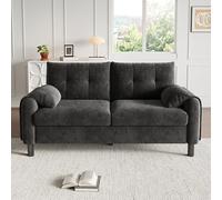 Arhatreya Canapé moderne de 2 places, avec coussins épais, pour salon, chambre à coucher, bureau, chambre d'amis, chenille, gris