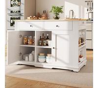 Arhatreya îlot de cuisine, chariot de cuisine équipé d'une multiprise, armoire de cuisine, chariot de service avec plan de travail, armoire de buffet, chariot à manger avec grain de bois, armoire de