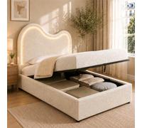 Arhatreya Lit capitonné 90 x 200 cm avec espace de rangement hydraulique | Lit simple rembourré avec tête de lit et sommier à lattes, idéal pour la chambre d'enfant