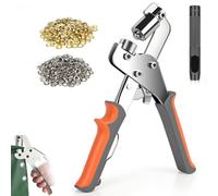 Arhdcompuly Professional Grommets Kit, Tarp Grommet Kit, Professional Grommet Tool Kits for Fabric, Metal Grommet Kit, for Punching Round Holes in Leather, Tarps, Fabric (Set A-200 Grommets)