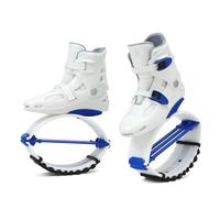 ARHEORMUH Kangaroo Jumps Shoes Chaussures De Saut Unisex Bleu Blanc, À Rebondissement d'exercice en Plein Air avec Doublure Amovible(XXL 42-44EU)