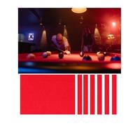 ARHEORMUH Tissu de Billard Feutre Nappe De Billard Prédécoupée De 9 Pieds/2.8M, Kit De Remplacement De Feutre De Table De Billard Peigné avec 6 Bandes De Tissu De Rail Prédécoupées(Red)