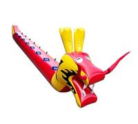 ARHEORMUH Travail D'équipe Jeu Jeu De Team Building, Bateau Dragon Gonflable en PVC for Adultes, Outils De Formation Au Leadership en Intérieur Et en Extérieur, avec Pompe À Air(Red,10 Seats/L-6.5M)