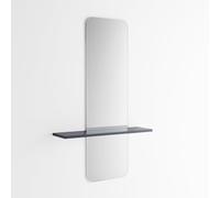ARHome Miroir moulé avec étagère moderne, 130 x 80 x 19 cm, fabriqué en Italie (bleu nuit)