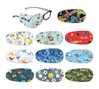 ARHZ 10 Pièces Cache Oeil pour Lunettes, Eyepatch Réutilisable en Dessin Animé, Patchs Colorés pour Les Yeux, pour Amblyopie et Strabisme, pour Œil Droit et Gauche