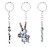 ARHZ 3 Pièces Hunter Key Chain démon, chaîne Slaye de clés d'anime Remorque en métal personnalisé Kimetsu no Yaiba Key Chain Gift for Children(C).