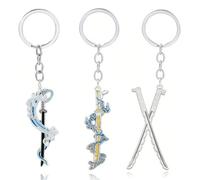 ARHZ 3 Pièces Hunter Key Chain démon, chaîne Slaye de clés d'anime Remorque en métal personnalisé Kimetsu no Yaiba Key Chain Gift for Children(A)