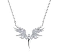 ARHZ Collier Femme - Collier Argent Femme - Pendentif Femme - Collier Pendentif En Acier Inoxydable - Collier Pendentif Ailes d'Ange - Cadeau Pour Mère, Épouse, Petite Amie