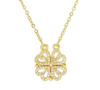 ARHZ Collier trefle a 4 feuille, cadeau porte-bonheur pour sœurs, mères, grands-mères, longueur 45 cm