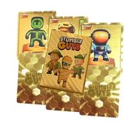 ARHZ Lot de 55 Cartes Dorées pour Stumble Guys, Cartes Stumble Guys avec Boîte De Jeu, Cartes Plaquées Or, Cartes à Collectionner, Cadeau d'anniversaire pour Les Fans d'Anime(Costume doré)