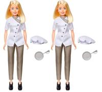 Aria- MGA's Dream Ella I AM Boulangère - À Collectionner - Poupée Mannequin de 29cm avec 1 poêle - Contient 1 Tenue de Chef & 1 Toque, 3 Ans, 578048EUC (Lot de 2)