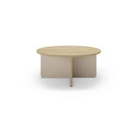 ARIA - Table basse ronde 80cm en mélamine - Beige