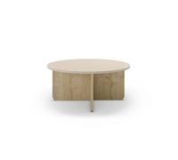 ARIA - Table basse ronde 80cm en mélamine - Chêne clair